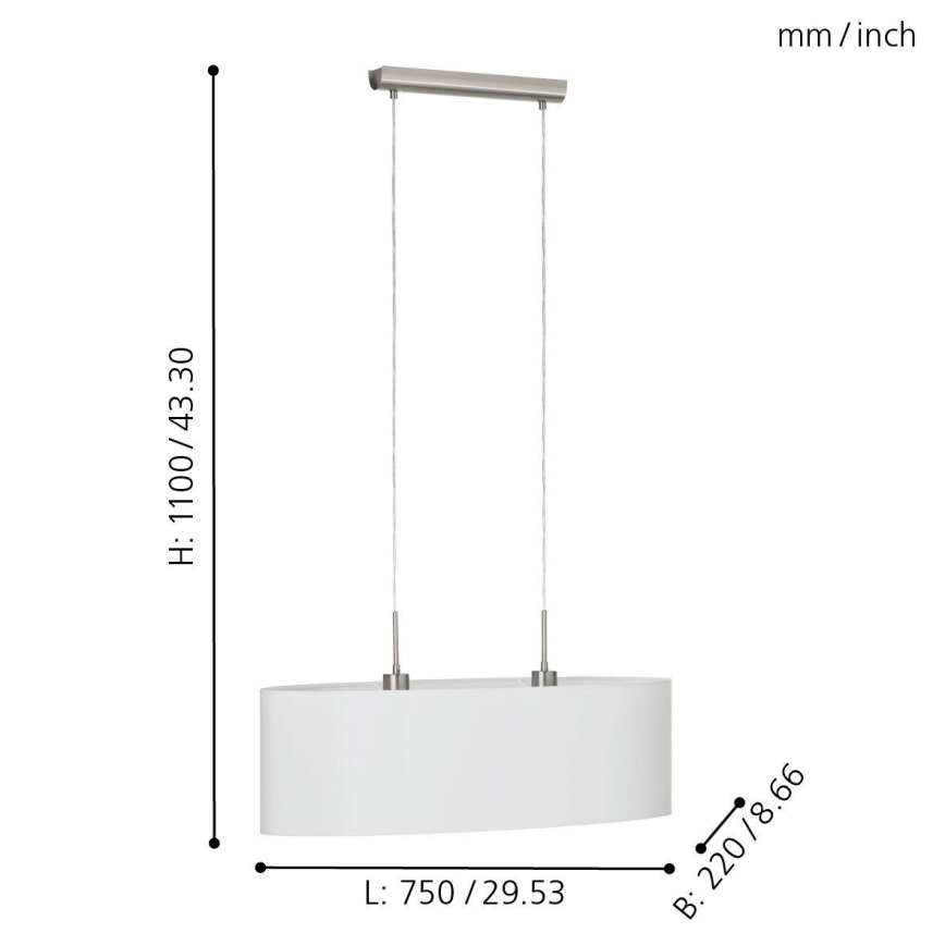 Eglo - Chandelier on a string 2xE27/60W/230V