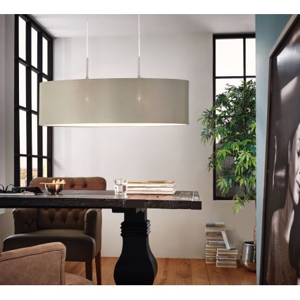 Eglo - Chandelier on a string 2xE27/60W/230V taupe