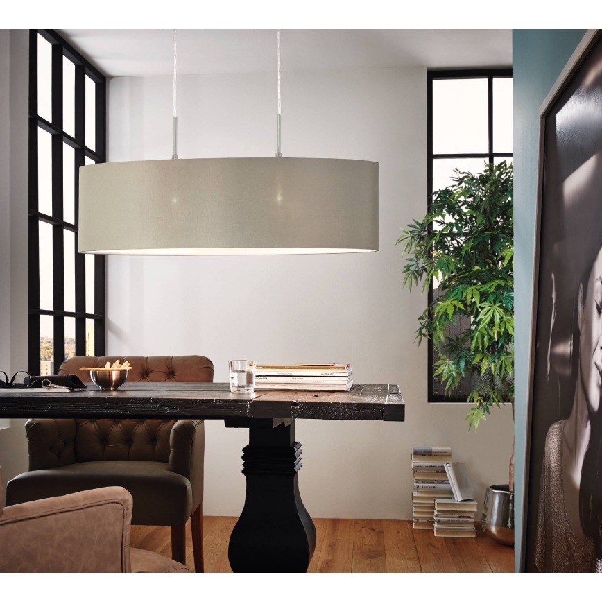 Eglo - Chandelier on a string 2xE27/60W/230V taupe