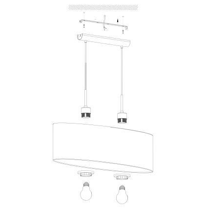 Eglo - Chandelier on a string 2xE27/60W/230V taupe
