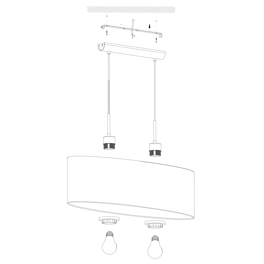 Eglo - Chandelier on a string 2xE27/60W/230V taupe
