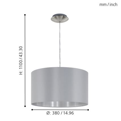 Eglo - Chandelier on a string 1xE27/60W/230V