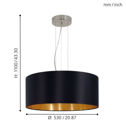 Eglo - Chandelier on a string 3xE27/60W/230V