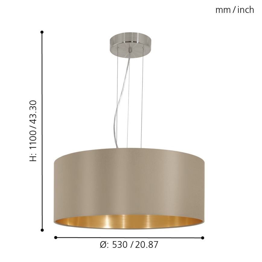 Eglo - Chandelier on a string 3xE27/60W/230V