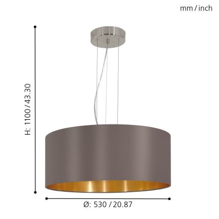 Eglo - Chandelier on a string 3xE27/60W/230V