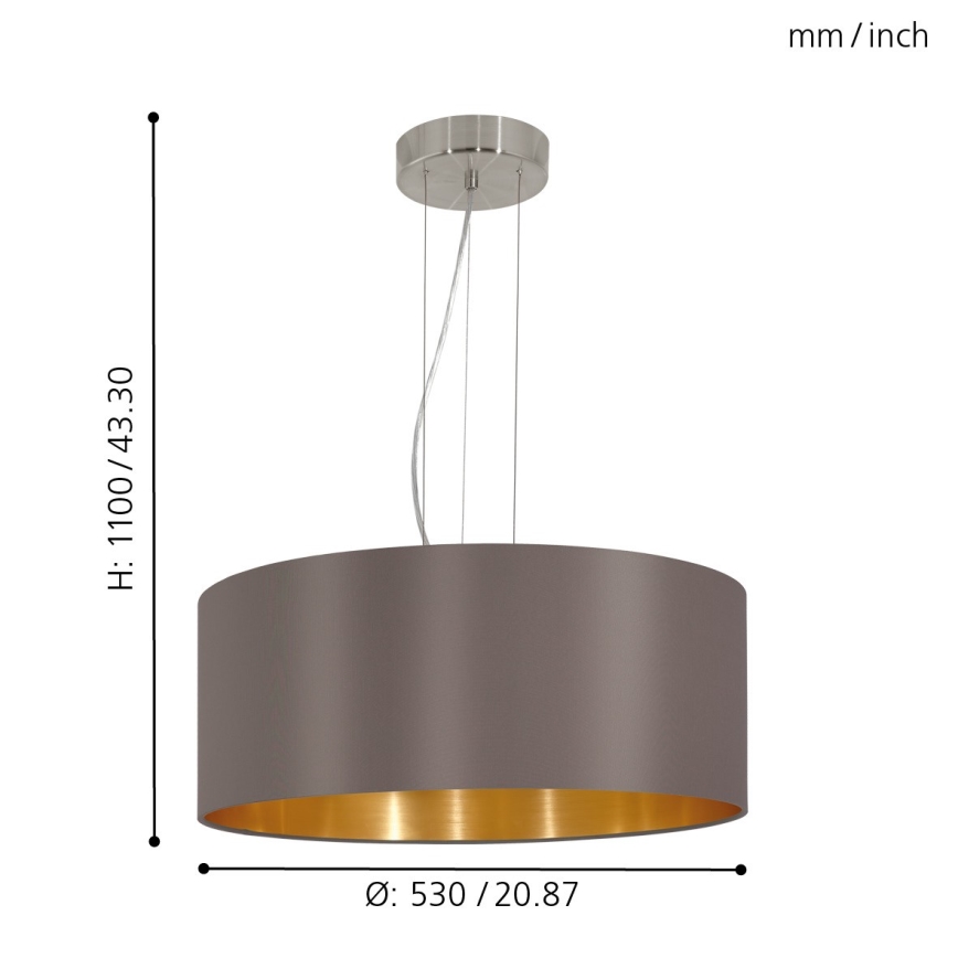 Eglo - Chandelier on a string 3xE27/60W/230V