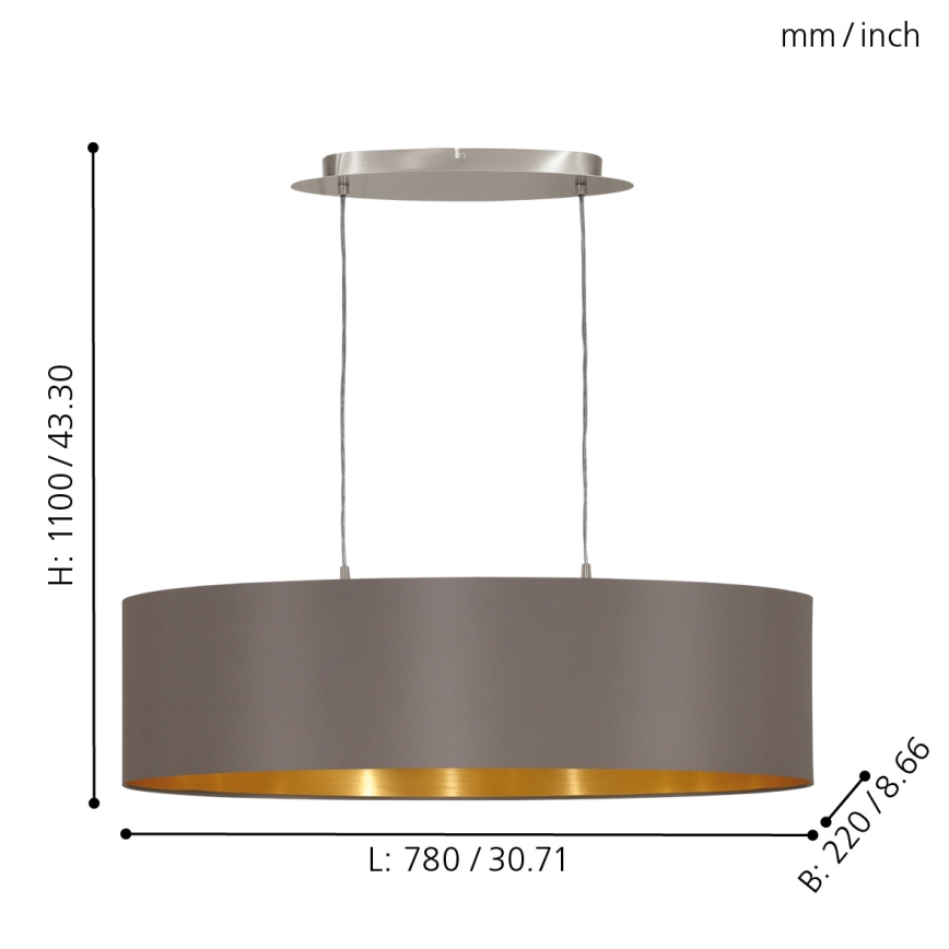 Eglo - Chandelier on a string 2xE27/60W/230V