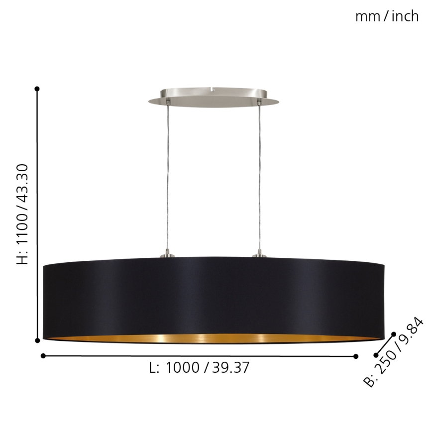 Eglo - Chandelier on a string 2xE27/60W/230V