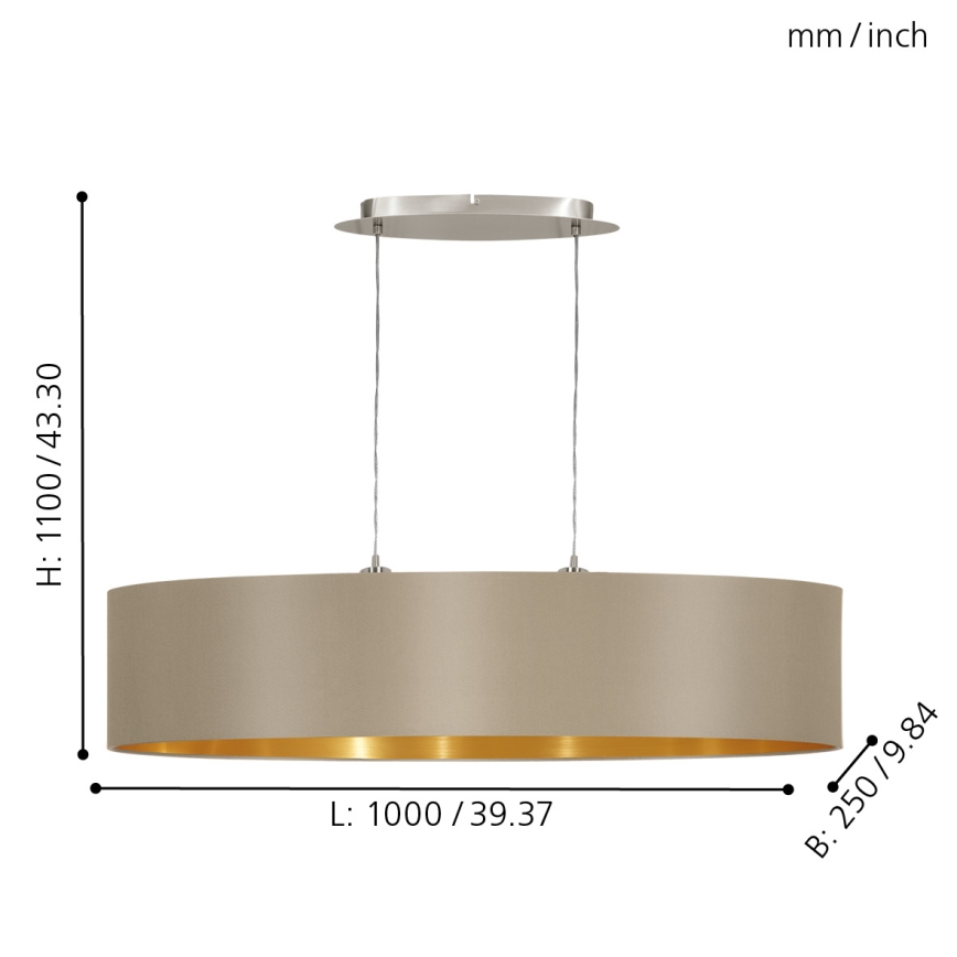 Eglo - Chandelier on a string 2xE27/60W/230V