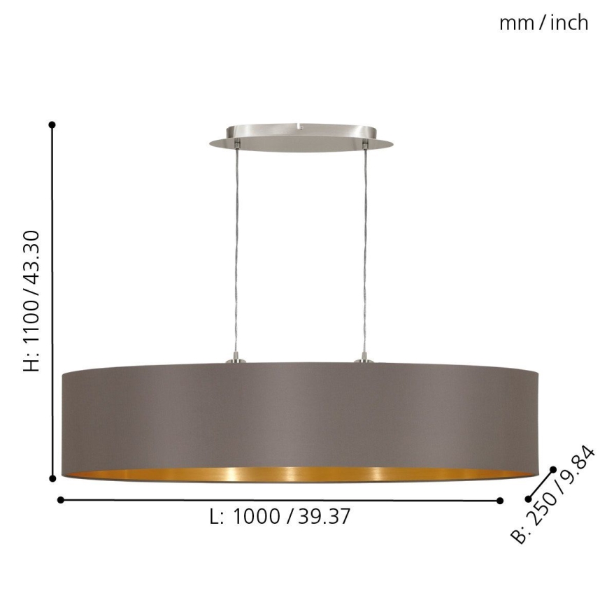 Eglo - Chandelier on a string 2xE27/60W/230V