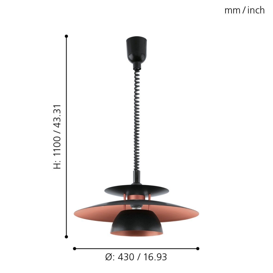 Eglo - Pull-down chandelier 1xE27/60W/230V