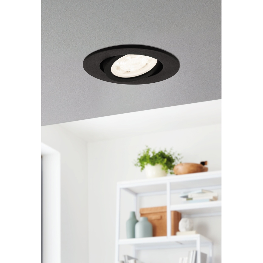Eglo 31695 - LED RGBW Dimmable recessed light SALICETO-Z LED/4,7W/230V 2700-6500K black