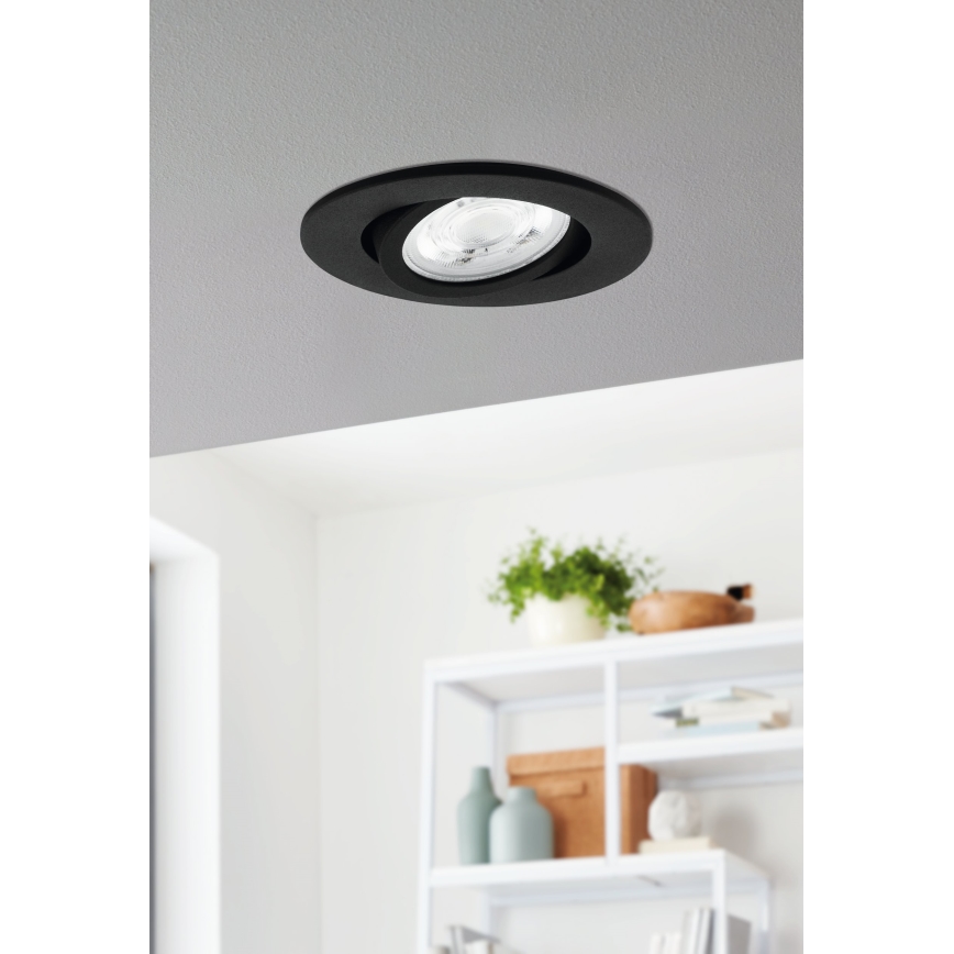 Eglo 31695 - LED RGBW Dimmable recessed light SALICETO-Z LED/4,7W/230V 2700-6500K black