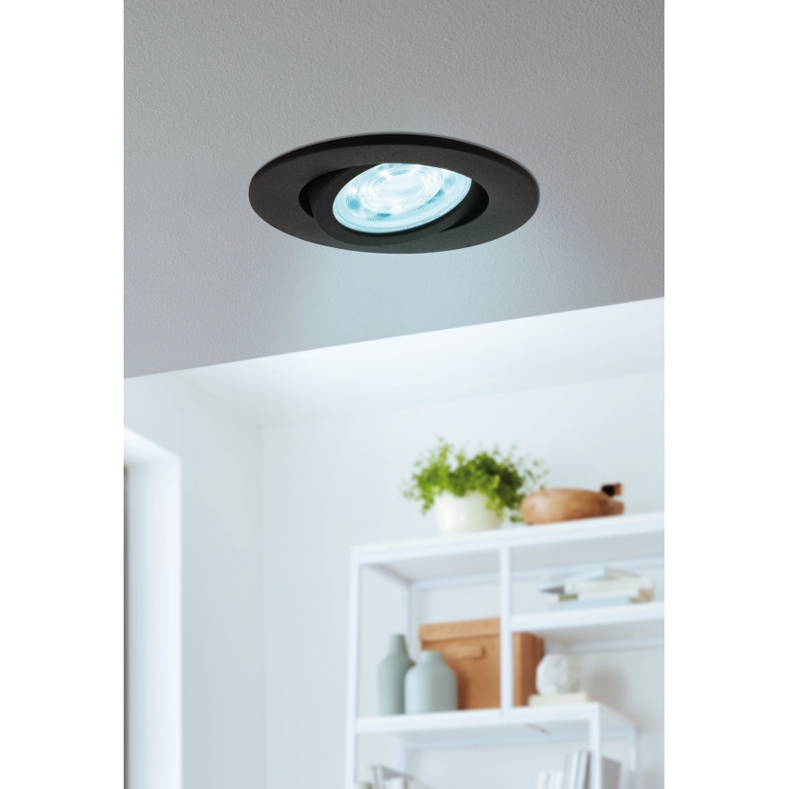 Eglo 31695 - LED RGBW Dimmable recessed light SALICETO-Z LED/4,7W/230V 2700-6500K black