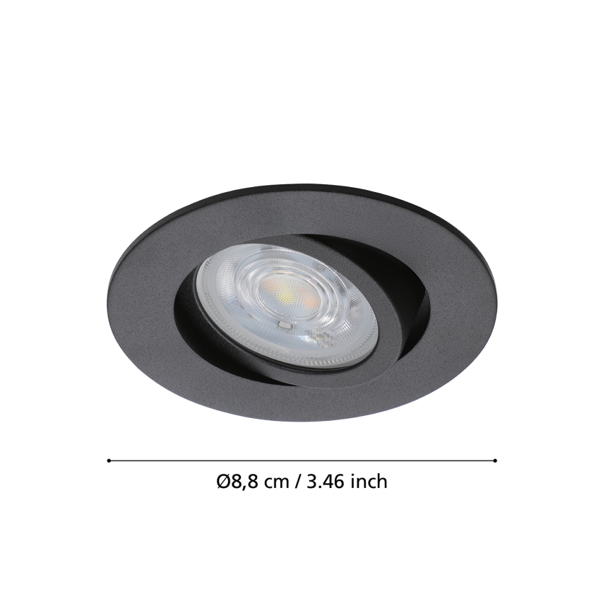 Eglo 31695 - LED RGBW Dimmable recessed light SALICETO-Z LED/4,7W/230V 2700-6500K black