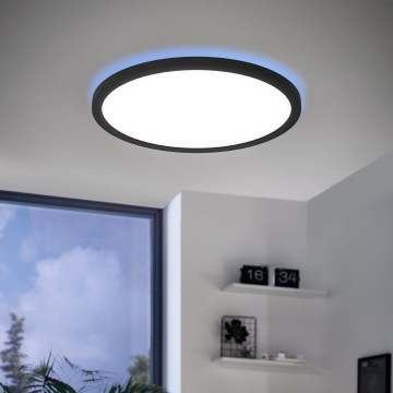 Eglo 31703 - ROVITO-Z LED RGBW dimmable ceiling light LED/14.6W/230V 2700-6500K Ø 29.5 cm black