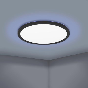Eglo 31704 - LED RGBW Dimmable ceiling light ROVITO-Z 1xLED/16.5W/230V 2700-6500K Ø 42 cm Black + Remote Control