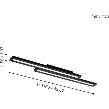 Eglo 31715 - LED RGBW Dimmable ceiling light SALITERAS-Z LED/20,4W/230V 2700-6500K black