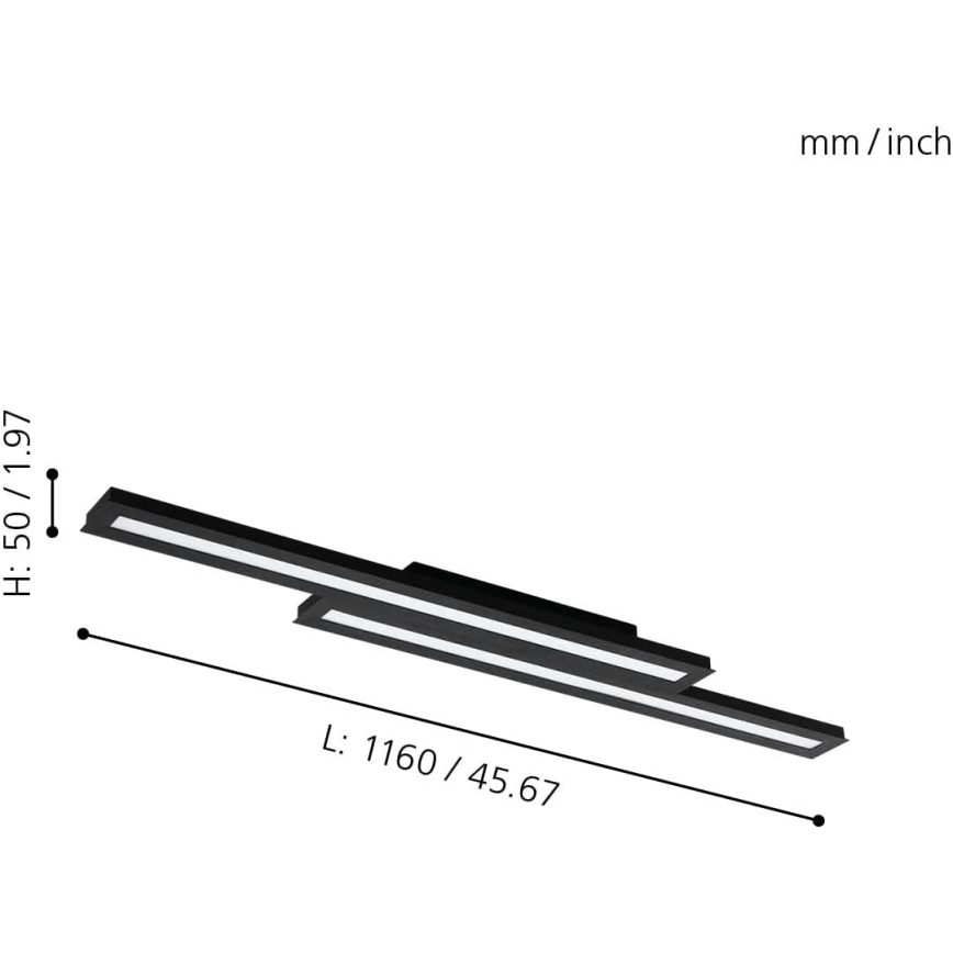 Eglo 31715 - LED RGBW Dimmable ceiling light SALITERAS-Z LED/20,4W/230V 2700-6500K black