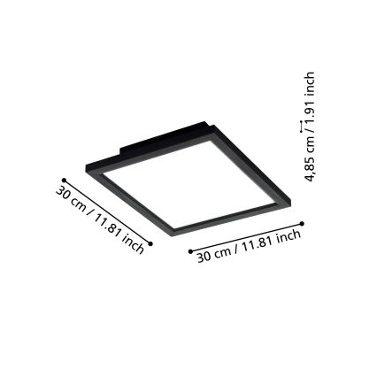 Eglo 31723 - LED Dimmable ceiling light SALOBRENA-Z LED/15,3W/230V 2700-6500K black