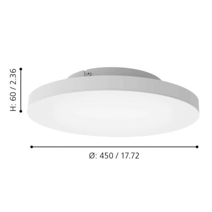 Eglo 31728 - LED RGBW Dimmable ceiling light TURCONA-Z LED/22,4W/230V 2700-6500K white