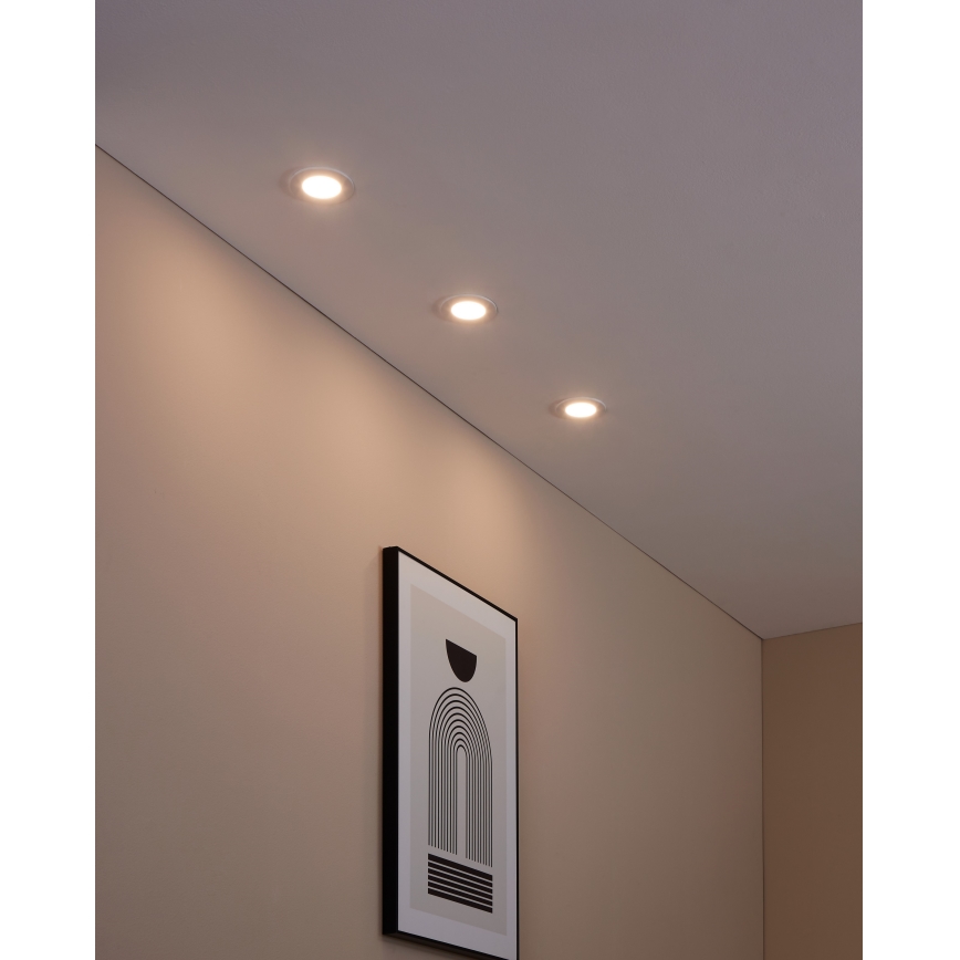 Eglo 31741 - SET 3x LED Dimmable bathroom recessed light FUEVA-Z 1xLED/2,8W/230V 2700-6500K IP44 white