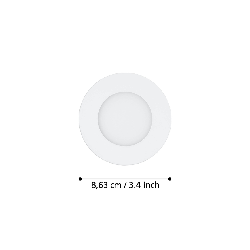 Eglo 31741 - SET 3x LED Dimmable bathroom recessed light FUEVA-Z 1xLED/2,8W/230V 2700-6500K IP44 white