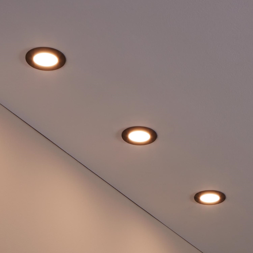 Eglo 31743 - SET 3x LED Dimmable bathroom recessed light FUEVA-Z 1xLED/2,8W/230V 2700-6500 IP44 black