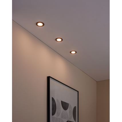 Eglo 31743 - SET 3x LED Dimmable bathroom recessed light FUEVA-Z 1xLED/2,8W/230V 2700-6500 IP44 black