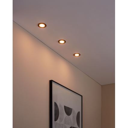 Eglo 31743 - SET 3x LED Dimmable bathroom recessed light FUEVA-Z 1xLED/2,8W/230V 2700-6500 IP44 black