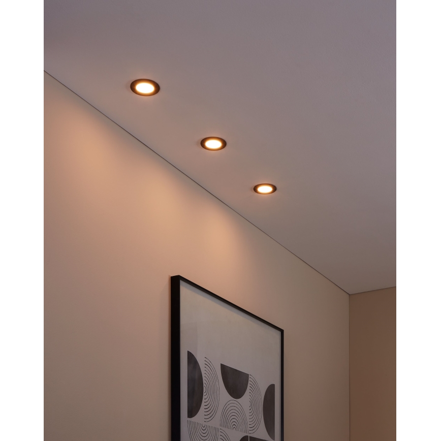 Eglo 31743 - SET 3x LED Dimmable bathroom recessed light FUEVA-Z 1xLED/2,8W/230V 2700-6500 IP44 black