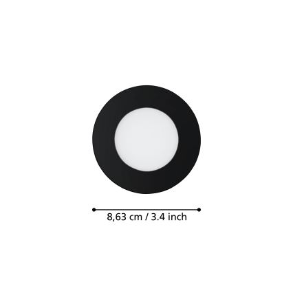 Eglo 31743 - SET 3x LED Dimmable bathroom recessed light FUEVA-Z 1xLED/2,8W/230V 2700-6500 IP44 black