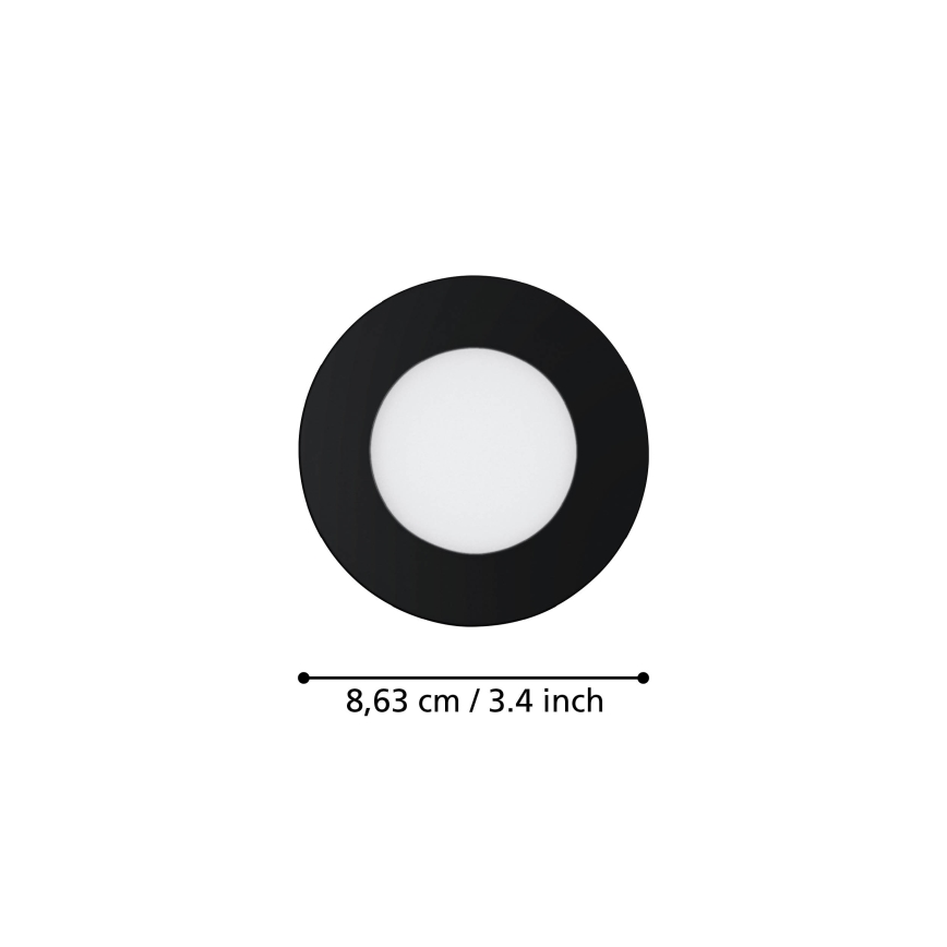 Eglo 31743 - SET 3x LED Dimmable bathroom recessed light FUEVA-Z 1xLED/2,8W/230V 2700-6500 IP44 black