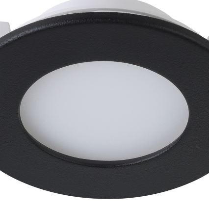 Eglo 31743 - Set of 3 Dimmable LED Bathroom Recessed Downlights FUEVA-Z LED/2.8W/230V 2700-6500 K IP44 Black Ø 8.5 cm