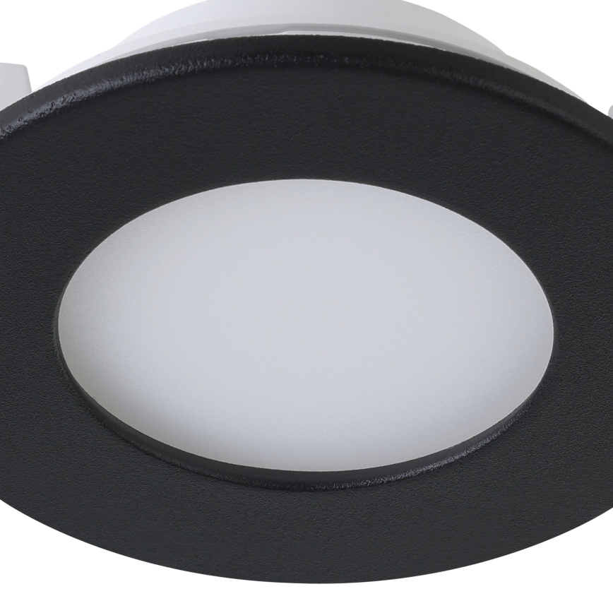 Eglo 31743 - Set of 3 Dimmable LED Bathroom Recessed Downlights FUEVA-Z LED/2.8W/230V 2700-6500 K IP44 Black Ø 8.5 cm