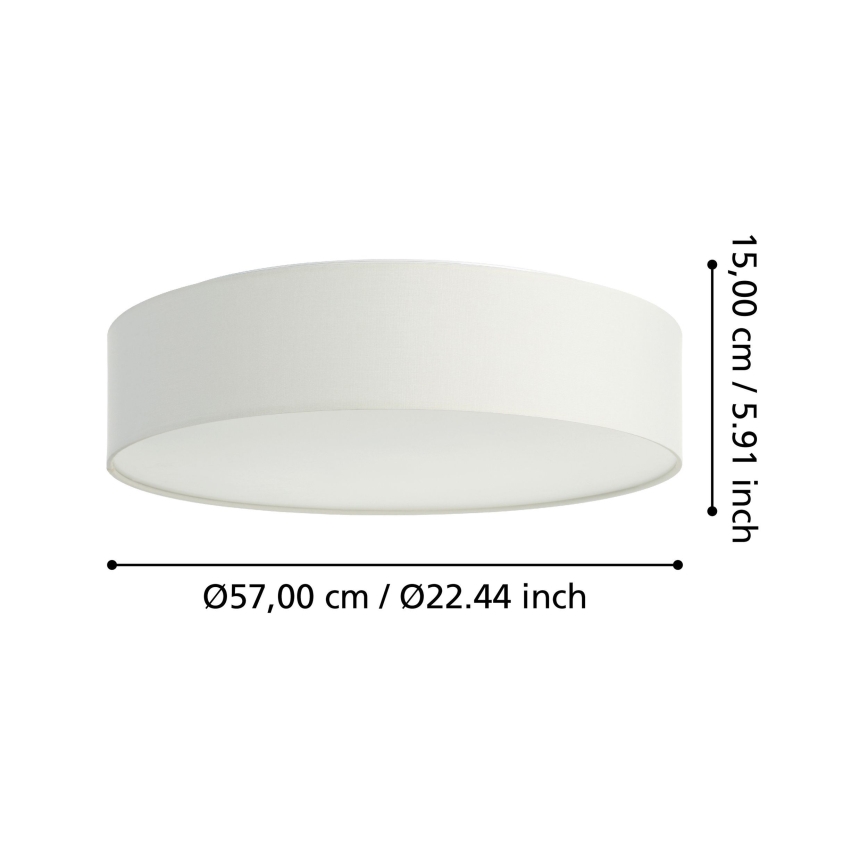 Eglo 31766 - LED RGBW Dimmable ceiling light ROMAO-Z LED/35W/230V 2700-6500K Ø 57 cm white