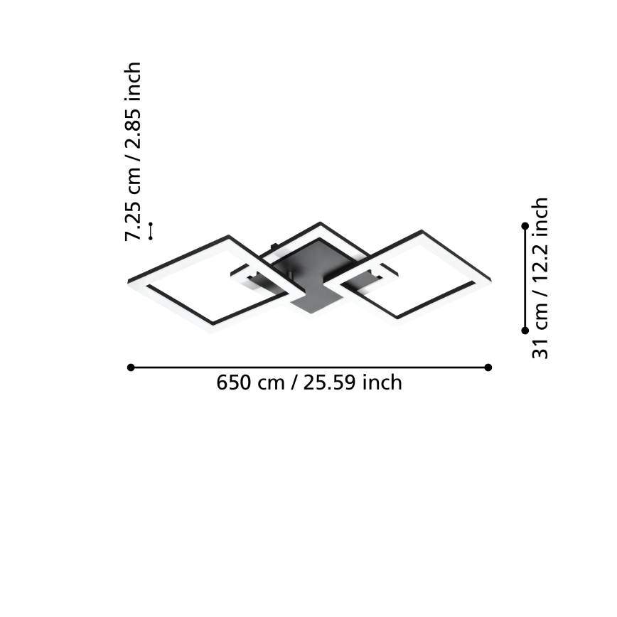 Eglo 31775 - LED Dimmable ceiling light PARANDAY-Z LED/32,4W/230V 3000-6500K black