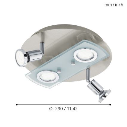Eglo 32001 - LED ceiling light PAWEDO 1 4xGU10-LED/3W/230V