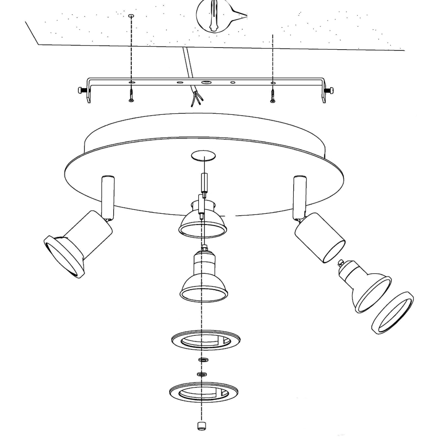 Eglo 32001 - PAWEDO 1 LED Ceiling Light 4xGU10-LED/3W/230V