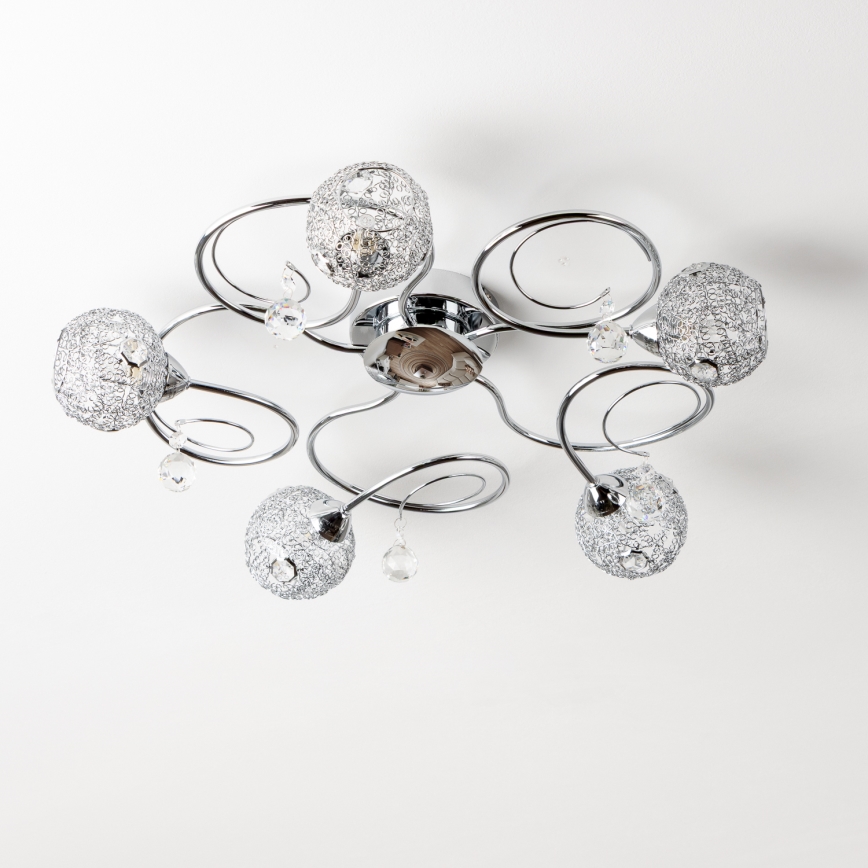 Eglo 32103 - Flush-mounted chandelier VELAGO 5xG9/33W/230V polished chrome