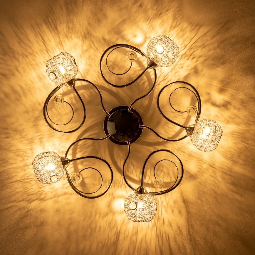 Eglo 32103 - Flush-mounted chandelier VELAGO 5xG9/33W/230V polished chrome