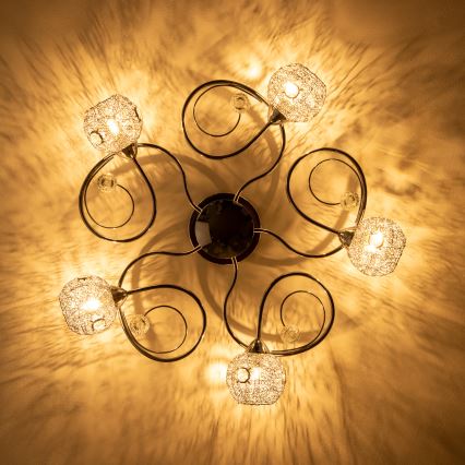 Eglo 32103 - LED Semi-flush Chandelier VELAGO 5xG9/33W/230V Polished Chrome