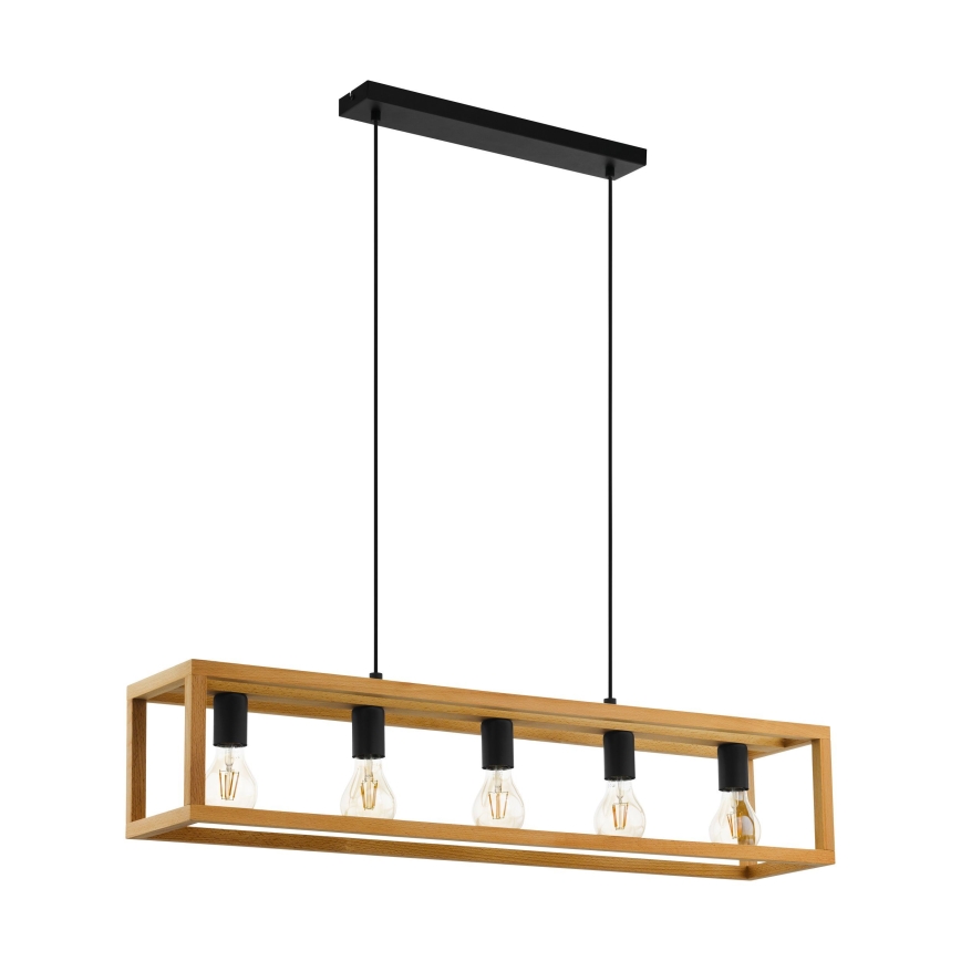 Eglo 32143 - BLACKCROWN cable-suspended chandelier 5xE27/40W/230V brown