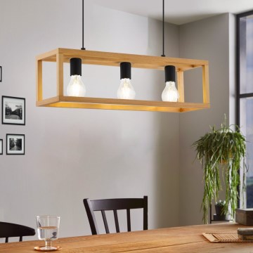 Eglo 32144 - BLACKCROWN Cable Pendant Light 3xE27/40W/230V Brown