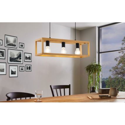 Eglo 32144 - BLACKCROWN Cable Pendant Light 3xE27/40W/230V Brown