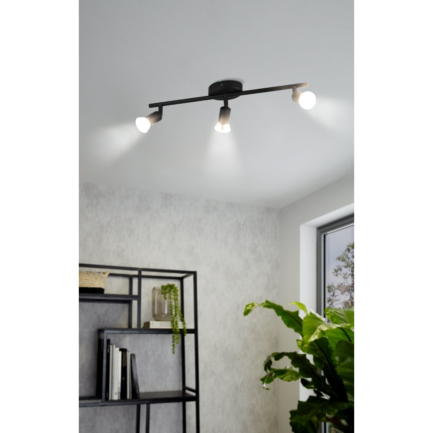 Eglo - LED Spotlight 3xGU10/2,8W/230V 3000K black