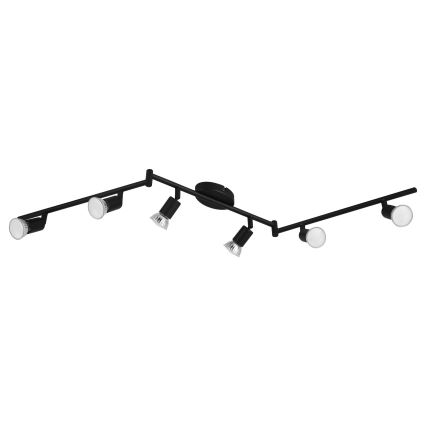 Eglo - LED Spotlight 6xGU10/2,8W/230V 3000K black