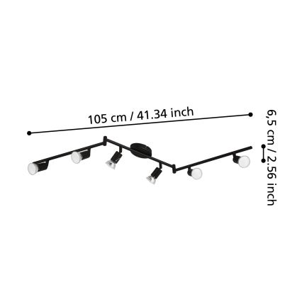 Eglo - LED Spotlight 6xGU10/2,8W/230V 3000K black