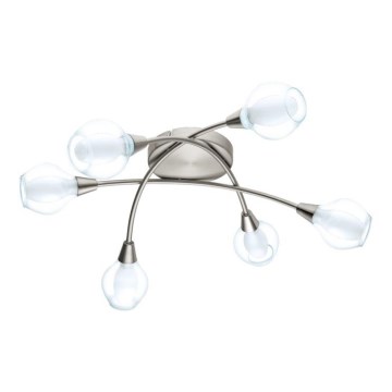 Eglo 32595 - Flush-mounted chandelier ARNADO 6xG9/33W/230V matte chrome