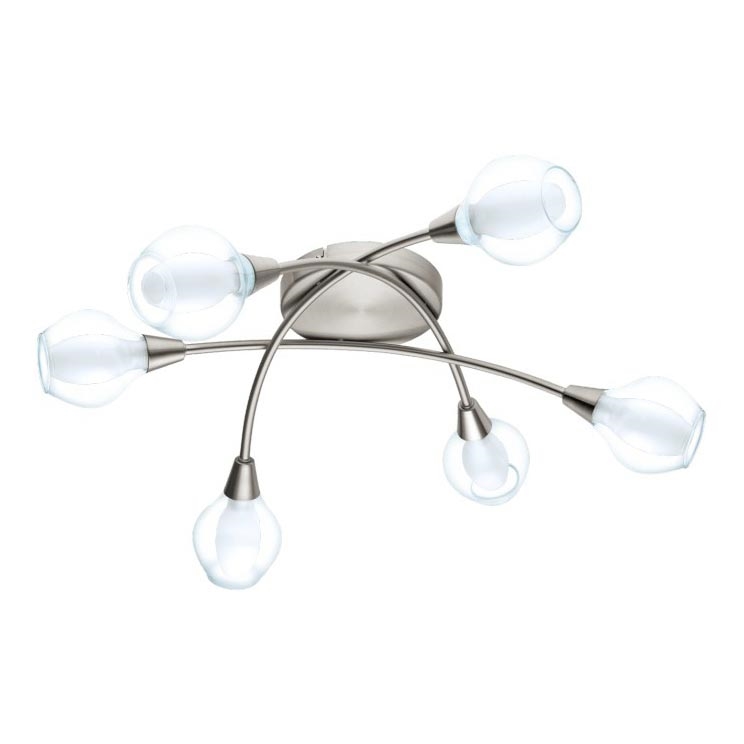 Eglo 32595 - Flush-mounted chandelier ARNADO 6xG9/33W/230V matte chrome